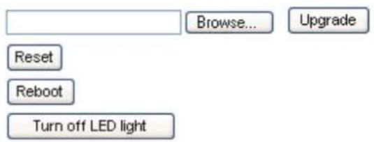 Browse... Upgrade Reset Reboot Turn off LED light