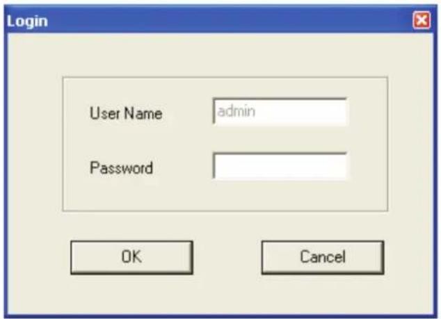 Login User Name admin Password OK Cancel