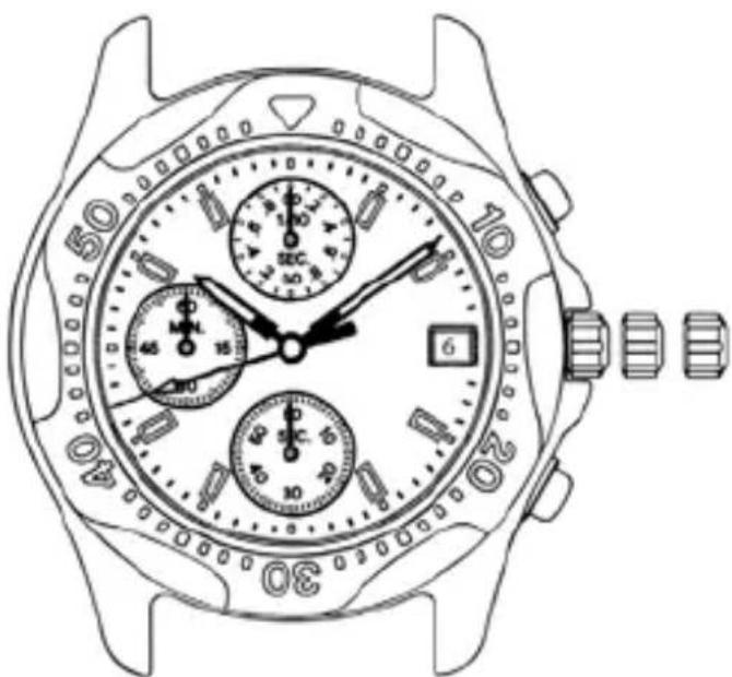 Aviador AV-1051 Cabujon - MANUAL MOV. SEIKO Cal. VD57B - 1