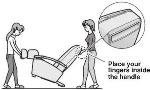 Place your fingers inside the handle