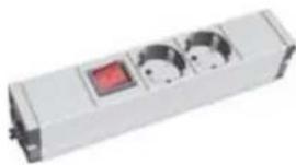 Bachmann 917.169 - FACTORY 1 U 2 x earthing contact, GST18, max. 16 A / 230 V \~ / 3680 W Length: approx. 294 mm - 1
