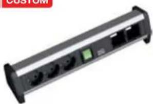 Bachmann 917.169 - DESK 1 x switch, 3 x earthing contact, GST18, max. 16 A / 230 V \~ / 3680 W Length: approx. 409 mm - 1