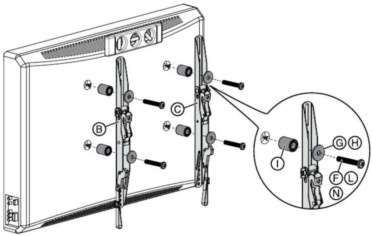 Dynex DX-TVMLPTB03 - STEP 3 - Option 2: Attaching the mounting hardware to TVs with irregular or obstructed backs - 1