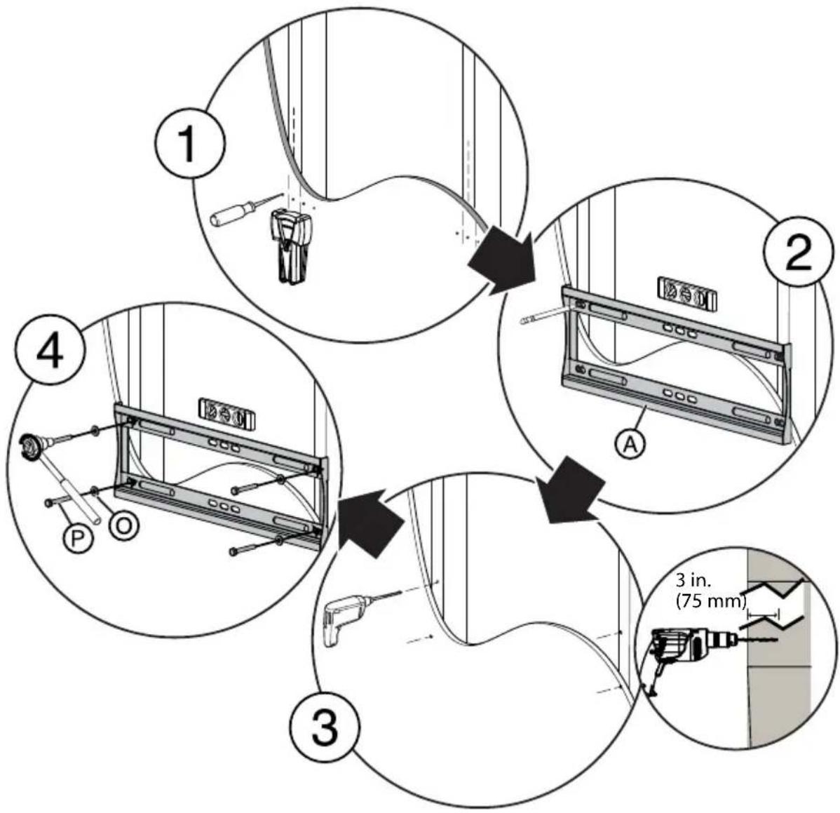 Dynex DX-TVMLPTB03 - STEP 6 - Option 1: Installing on a wood stud wall - 2