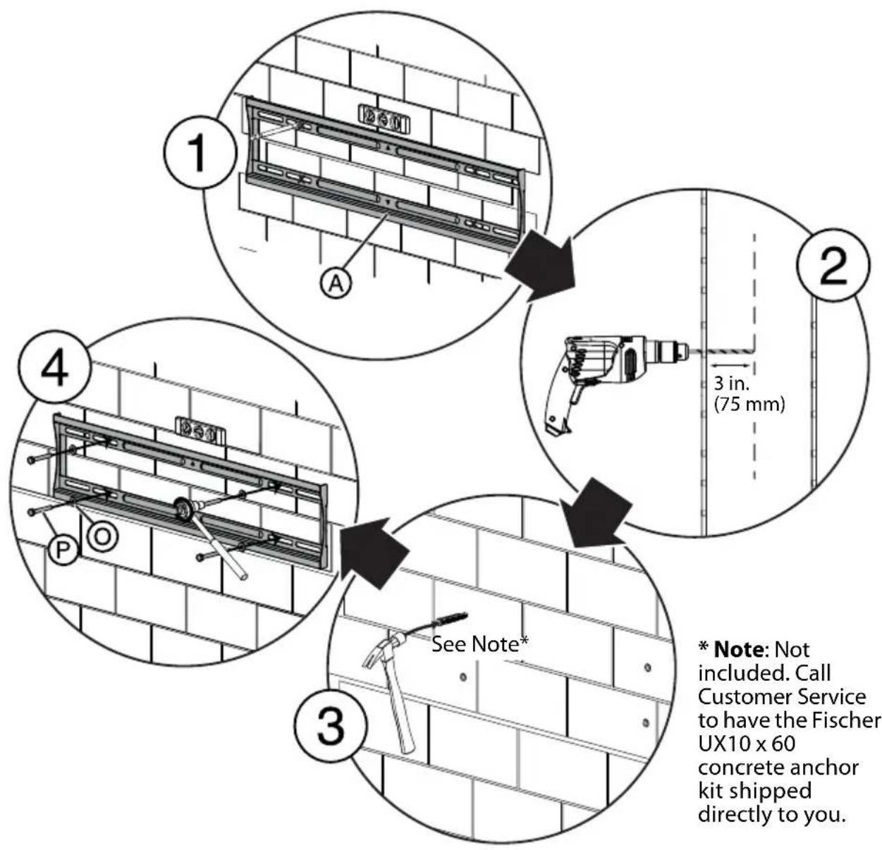 Dynex DX-TVMLPTB03 - STEP 6 - Option 2: Installing on a solid concrete or concrete block wall - 1