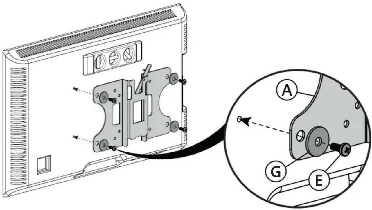 Dynex DX-RTVM112 - STEP 4 - Option 1: Attaching the mounting hardware to TVs with a flat back - 1