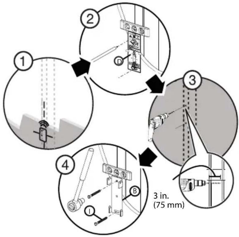Dynex DX-RTVM112 - STEP 6 - Option 1: Installing on a wood stud\* wall - 2