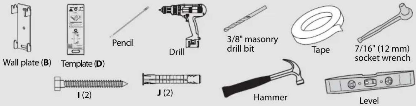 Dynex DX-RTVM112 - STEP 6 - Option 2: Installing on a solid concrete\* or concrete block wall - 4
