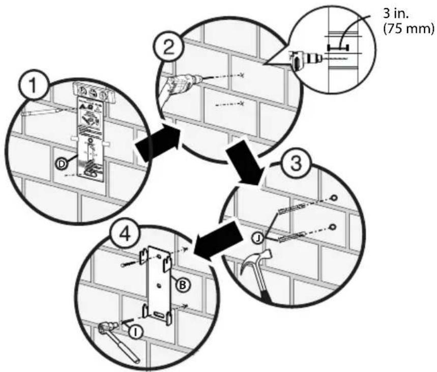 Dynex DX-RTVM112 - STEP 6 - Option 2: Installing on a solid concrete\* or concrete block wall - 3