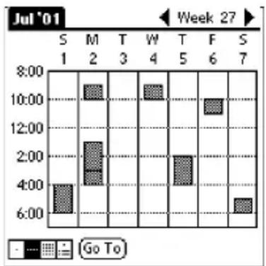 SONY Clié PEG-S320 - Displaying the Week view - 1