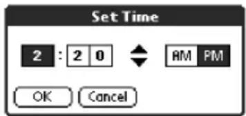 Set Time 2 : 2 0 ← AM PM OK Cancel