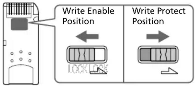 Write Enable Position Write Protect Position LOCK LOCK