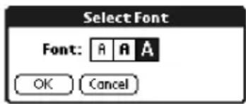 Select Font Font: R A A OK Cancel