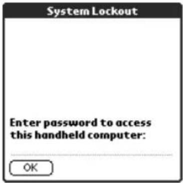System Lockout Enter password to access this handheld computer: OK