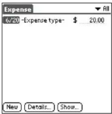 Expense 6/20 -Expense type- $ 20.00 New Details... Show...