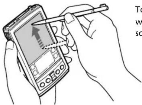 Illustration showing hands using a smartphone to interact with a pen, with partial text visible on the right side.
