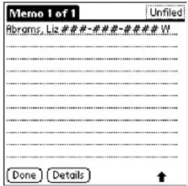 Memo 1 of 1 Unfiled Abrams, Liz ####-###-###### W Done Details ↑