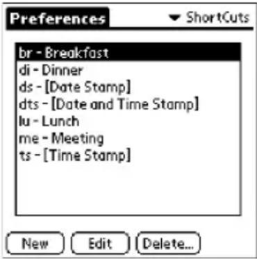 br - Breakfast di - Dinner ds - [Date Stamp] dts - [Date and Time Stamp] lu - Lunch me - Meeting ts - [Time Stamp]