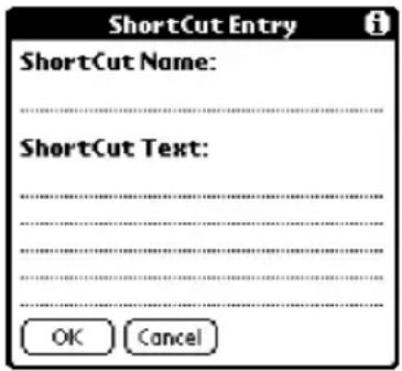 ShortCut Entry ShortCut Name: ShortCut Text: OK Cancel