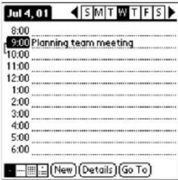 Jul 4, 01 8:00 9:00 Planning team meeting 10:00 11:00 12:00 1:00 2:00 3:00 4:00 5:00 6:00 New Details Go To