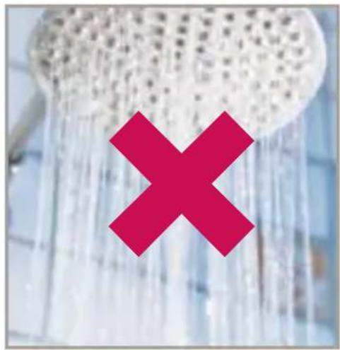 Image showing a red 'X' symbol overlaid on a transparent container with white mesh, indicating a medical or laboratory testing context.