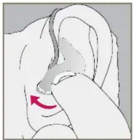 Starkey Destiny BTE mini - To remove the hearing instrument and Custom Eartip: - 1