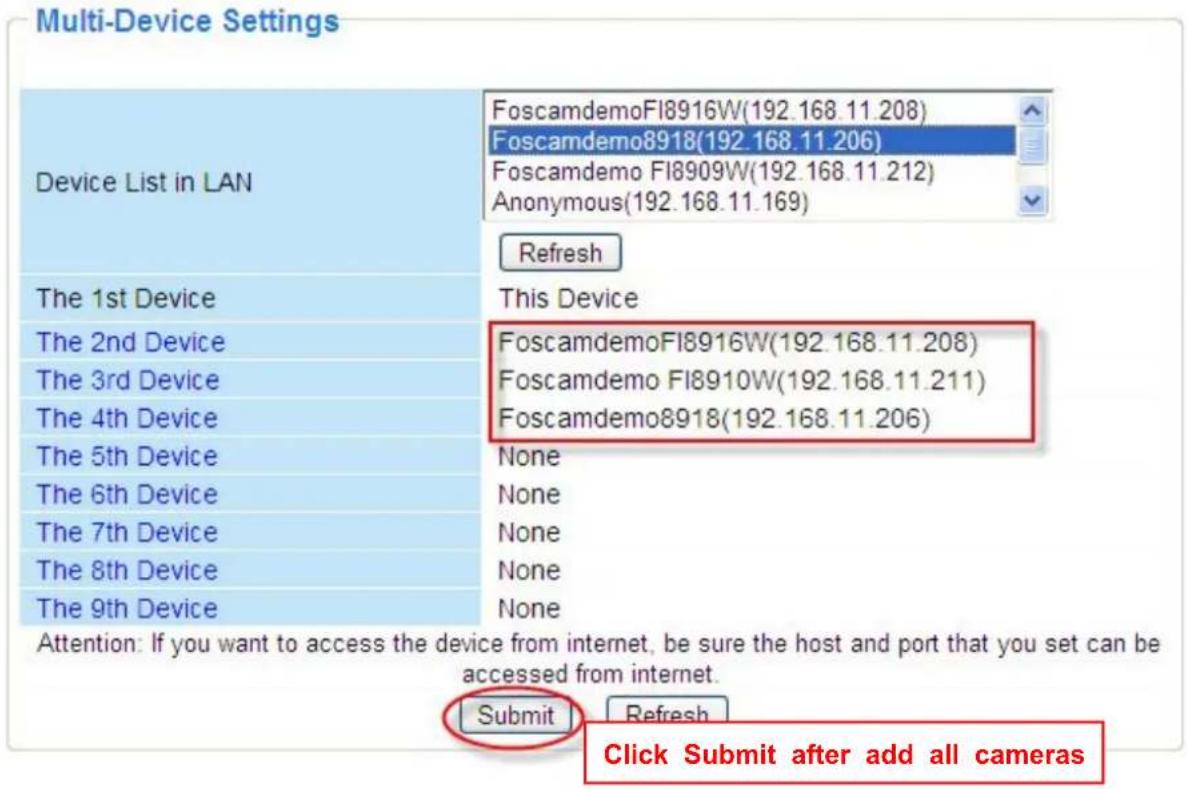 FOSCAM FI8918E - Multi-Device Settings - 2