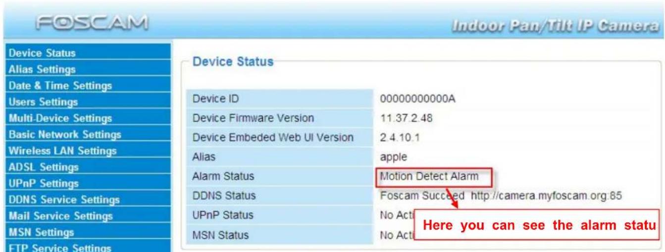 FOSCAM FI8918E - Alarm Service Settings - 2