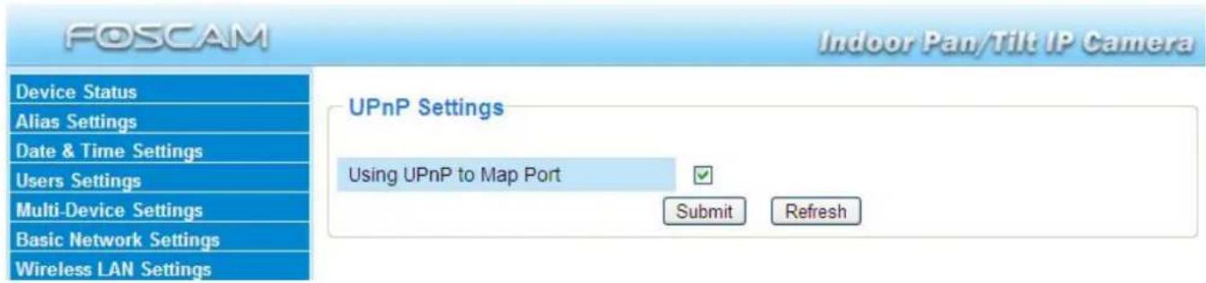 FOSCAM FI8918E - UPnP Settings - 1
