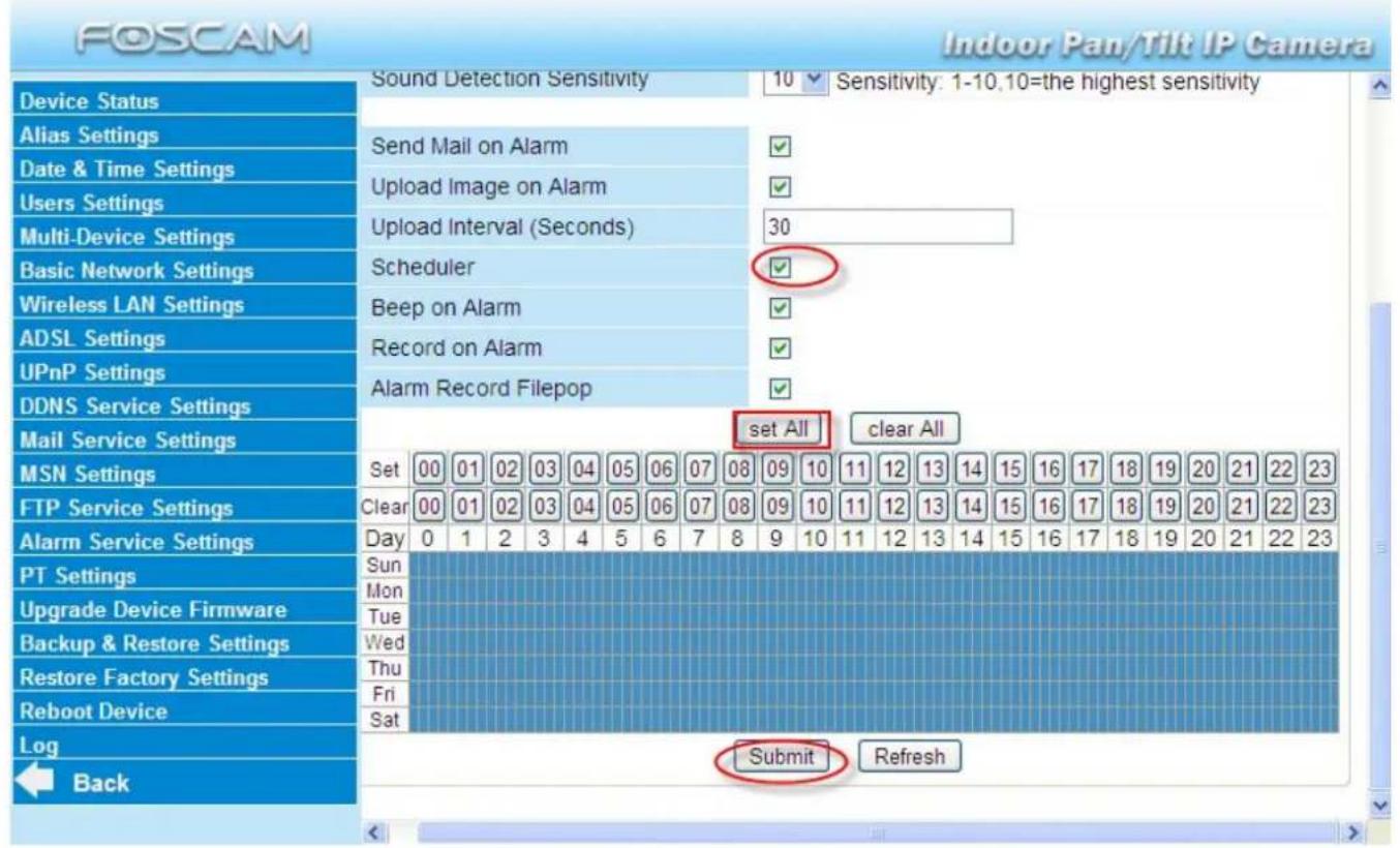 FOSCAM FI8918E - Alarm Scheduler: - 2