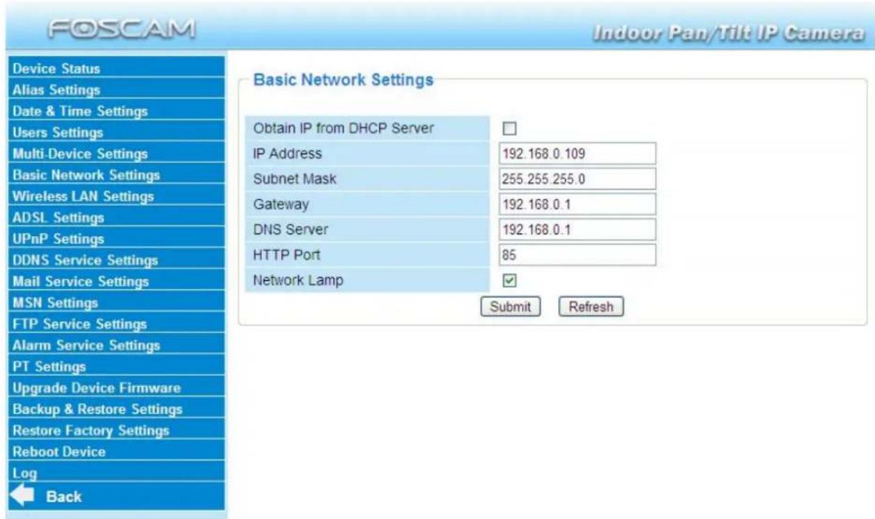 FOSCAM FI8918E - Basic Network Settings - 1