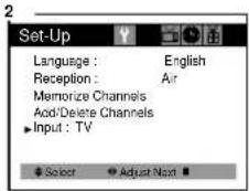 DAEWOO DTQ-19V5FC - Changing the TV's Input - 2