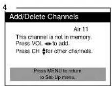 DAEWOO DTQ-19U1FC - Adding/Deleting a channel to memory - 4