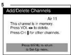 DAEWOO DTQ-19U1FC - Adding/Deleting a channel to memory - 5