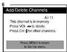 DAEWOO DTQ-19U1FC - Adding/Deleting a channel to memory - 6