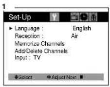 DAEWOO DTQ-13V4FC - Changing the TV's Input - 1