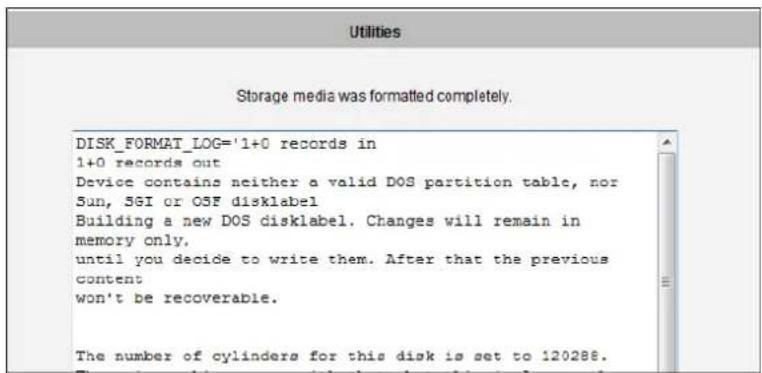 DISK_FORMAT_LOG='1+0 records in 1+0 records out Device contains neither a valid DOS partition table, nor Sun, 56I or OSF disklabel Building a new DOS disklabel. Changes will remain in memory only. until you decide to write them. After that the previous content won't be recoverable. The number of cyl…