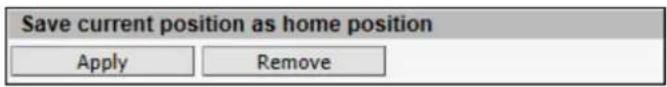 Save current position as home position Apply Remove