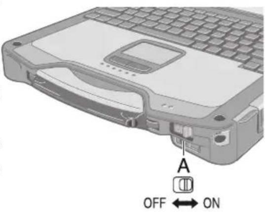 PANASONIC Sprint EVDO - Slide the wireless switch (A) to turn on/off the wireless devices. - 5
