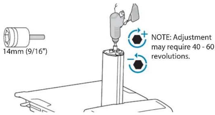 14mm (9/16") NOTE: Adjustment may require 40 - 60 revolutions.