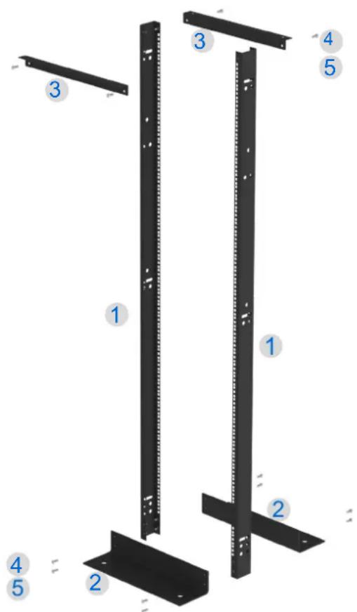 EATON RE2PRBK45U300B - RE 2 Post Rack Frame Assembly Guide - 2