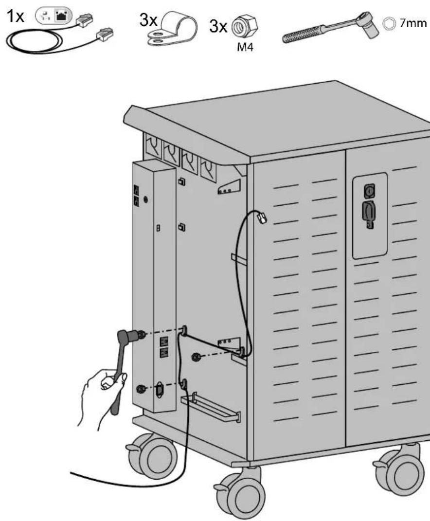 Ergotron 97-939 - Route ethernet cable through 'P' clips and attach clips to cart. - 1