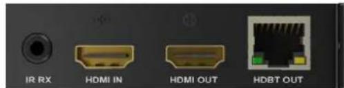 IR RX HDMI IN HDMI OUT HDBT OUT