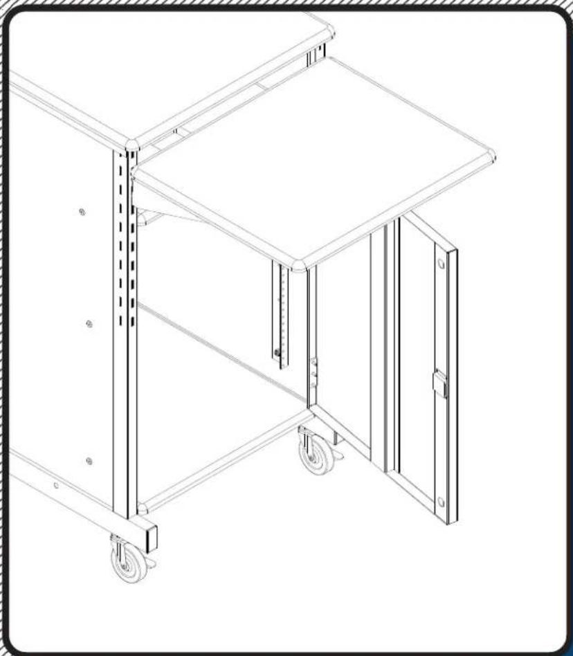 MooreCo 34445 - #34445 Optional Door/Rack Xtra-Wide Presentation Cart - 1