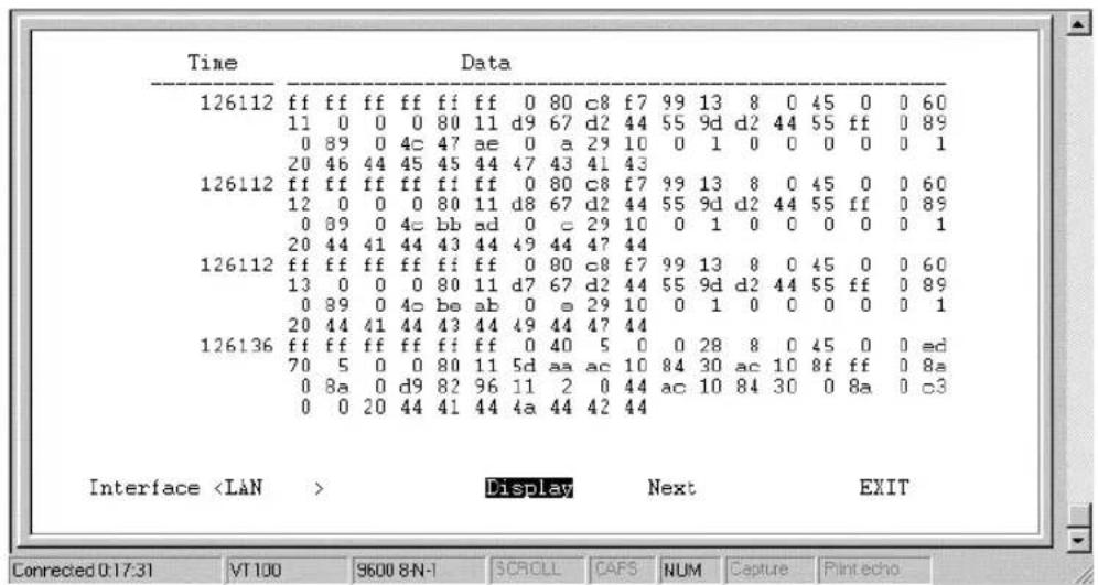 Time Data 126112 ff ff ff ff ff 0 80 c8 f7 99 13 8 0 45 0 0 60 11 0 0 0 80 11 d9 67 d2 44 55 9d d2 44 55 ff 0 89 0 89 0 4c 47 ae 0 a 29 10 0 1 0 0 0 0 0 1 20 46 44 45 45 44 47 43 41 43 126112 ff ff ff ff ff ff 0 80 c8 f7 99 13 8 0 45 0 0 60 12 0 0 0 80 11 d8 67 d2 44 55 9d d2 44 55 ff 0 89 0 89 0 4c bb ad 0 c 29 10 0 1 0 0 0 0 0 1 20 44 41 44 43 44 49 44 47 44 126112 ff ff ff ff ff ff 0 80 c8 f7 99 13 8 0 45 0 0 60 13 0 0 0 80 11 d7 67 d2 44 55 9d d2 44 55 ff 0 89 0 89 0 4c bo ab 0 e 29 10 0 1 0 0 0 0 0 1 20 44 41 44 43 44 49 d4 d7 d4 126136 ff ff ff ff ff ff f0 d0 f5 f0 f28 f8 f45 f0 fed 70 f5 f0 f0 g0 f1 f5d aa ac ac ac ac ac ac ac ac ac ac ac ac ac ac ac ac ac ac ac ac ac ac ac ac ac ac ac ac ac ac ac ac ac ac ac ac ac ac ac ac ac ac ac ac ac ac ac ac ac ac ac ac ac ac ac ac ac ac ac ac ac ac ac ac ac ac ac ac ac ac ac ac ac ac ac ac ac ac ac ac ac ac ac ac ac ac ac ac ac ac ac ac ac ac ac ac ac ac ac ac a 0 g8a f0 d9 g2 g6 f1 l2 f3 a f4 a f5 a f6 a f7 a f8 a f9 a f10 a f11 b f12 b f13 b f14 b f15 b f16 b f17 b f18 b f19 b f20 b f21 b f22 b f23 b f24 b f25 b f26 b f27 b f28 b f29 b f30 b f31 b f32 b f33 b f34 b f35 b f36 b f37 b f38 b f39 b f40 b f41 b f42 b f43 b f44 b f45 b f46 b f47 b f48 b f49 b f50 b f51 b f52 b f53 b f54 b f55 b f56 b f57 b f58 b f59 b f60 b f61 b f62 b f63 b f64 b f65 b f66 b f67 b f68 b f69 b f70 b f71 b f72 b f73 b f74 b f75 b f76 b f77 b f78 b f79 b f80 b f81 b f82 b f83 b f84 b f85 b f86 b f87 b f88 b f89 b f90 b f91 b f92 b f93 b f94 b f95 b f96 b f97 b f98 b f99 b g9e Interface Display Next EXIT Connected:0:17:31 VT100 S600 B-N-1 SCROLL CAFS NUM Capture Print echo