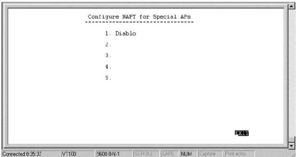 Configure NAFT for Special APs 1. Diablo 2. 3. 4. 5.