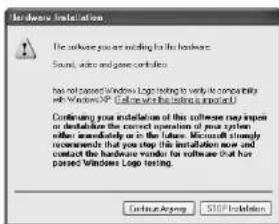 Hardware Installation The software you are moving to the hardware. Sound, audio and power controller. Has not passed Windows logo testing to verify connectivity with Windows XP. (Before the following required): Continuing your installation of this software may impact or destabilize the correct operation of your system either immediately or in the future. Microsoft strongly recommends that you stop this installation more and contact the hardware window for software that has passed Windows logo testing. Continue ongoing STOP Implementation