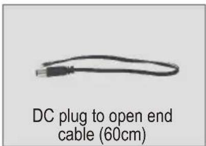 DC plug to open end cable (60cm)