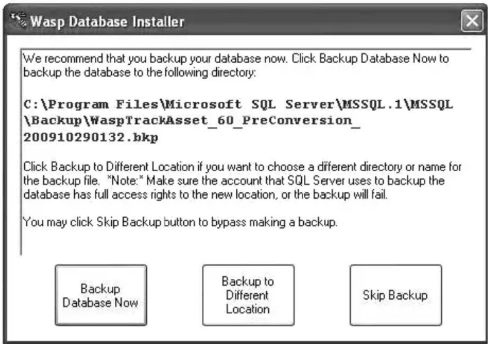 Wasp MobileAsset Enterprise Web Module - MIGRATING AN EXISTING DATABASE - 7