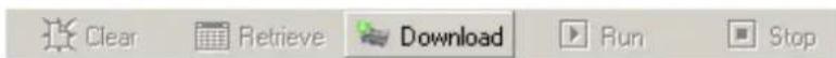 Clear Retrieve Download Run Stop